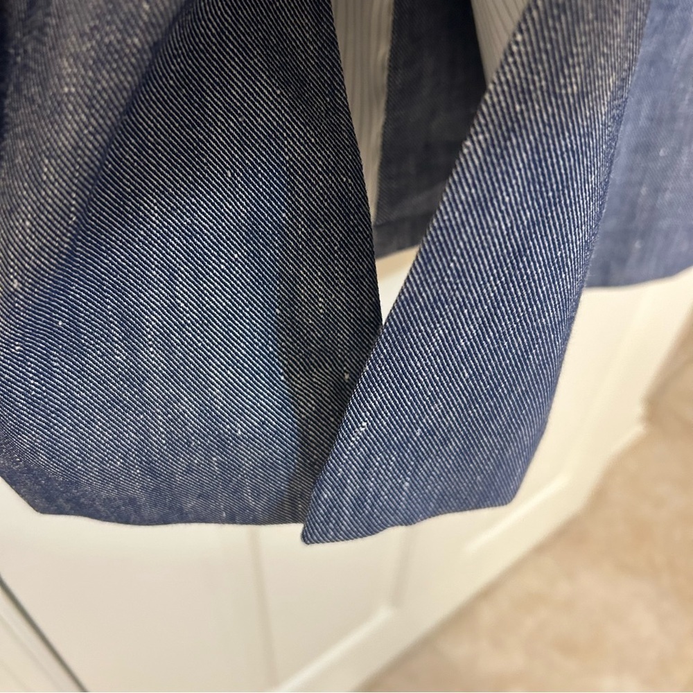 Veronica Beard Dale Linen Blend Dickey Jacket in Blue Melange Size 12 - Picture 15 of 15